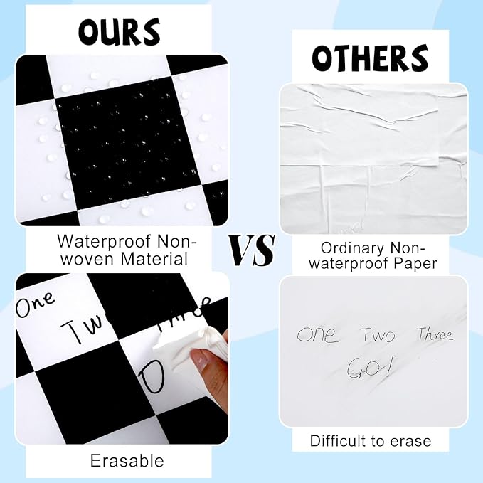 Black Checkered Bulletin Board Roll Reusable Waterproof Erasable Black White Retro Non-Woven Fabric Bulletin Board Roll Checkered Flag Poster for Teacher Classroom Decors Wrap Crafts 15.75" x 20ft