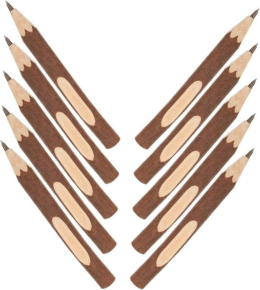 NUOBESTY 10pcs Wooden Ballpoint Pens Natural Tree Bark Texture Small Portable Writing Pens Eco-friendly Biodegradable Office and School Supplies