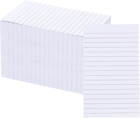 300 Count Vertical Ruled Index Cards 3 X 5 Flash Card Double Sided Lined Notecards Heavy Weight Ruled Checklist Thick Recipe Cards for Studying, School, Home and Office,White