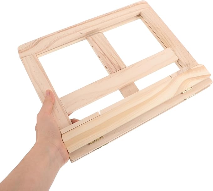 NUOBESTY Wooden Adjustable Stand Ergonomic Book Holder for Textbooks and Recipe Books Portable Foldable Design for Easy Storage and Heat Dissipation