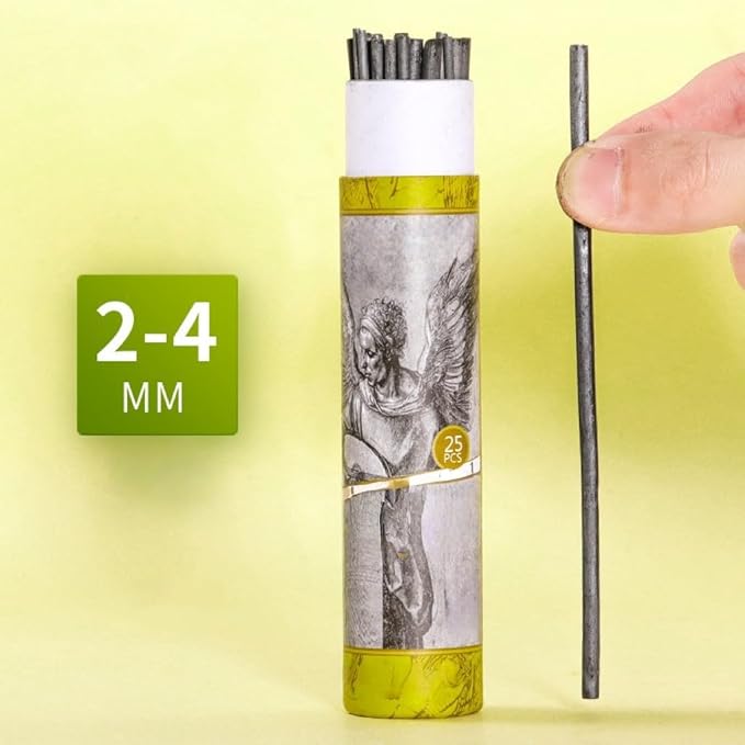 YYMIYU Drawing Pencils Set, Art Sketching Pencils Charcoal Set (Charcoal Sticks 5-7 mm 25pcs 25)