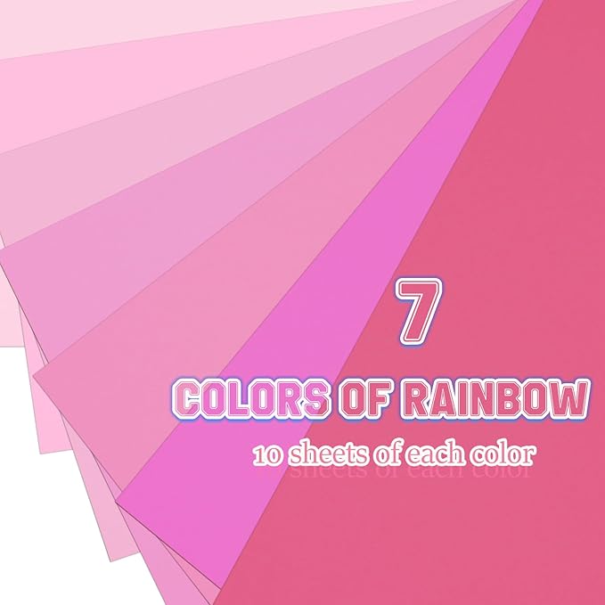 Construction Paper 8.5x11 in,70 Sheets,Set of 7 Colors 178GSM/65LB Heavyweight Construction Paper,Crafts,Arts,School Classroom Art Supplies Assorted Colors Bulk Paper
