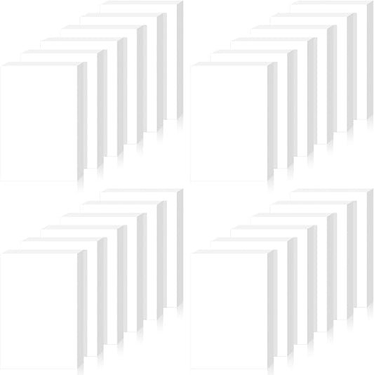 4x6 Blank Notepads 24-Pack - 50 Sheets Each, White Unruled Paper Pads with Hard Backing for Lists, Notes & Reminders | No-Bleed Writing Paper for Students, Teachers & Professionals
