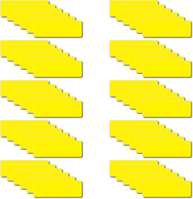 IMAGAME Magnetic Dry Erase Magnets Labels 3x1 inches, Reusable Name Tags, Organizing Schedules in Office/Classroom. Work on Fridge/White Board (Yellow 60Pcs)