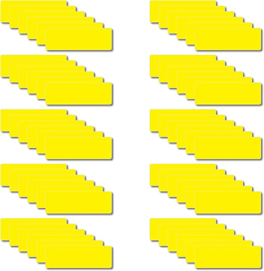 IMAGAME Magnetic Dry Erase Magnets Labels 3x1 inches, Reusable Name Tags, Organizing Schedules in Office/Classroom. Work on Fridge/White Board (Yellow 60Pcs)