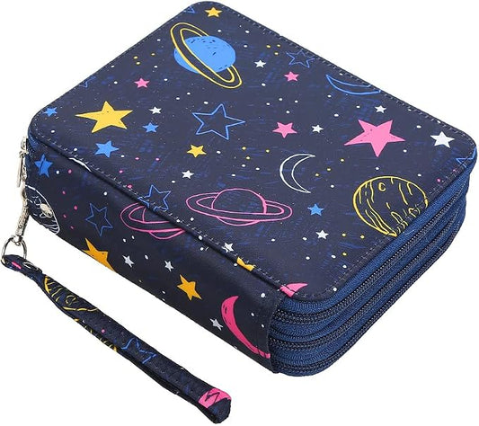 72 Slots Pencil Case Organizer w/Removal Handle Strap | 3-Layer Zipped Pencils Box Large for Colored Pencils Watercolor Pencils for Office and Travel for Artist