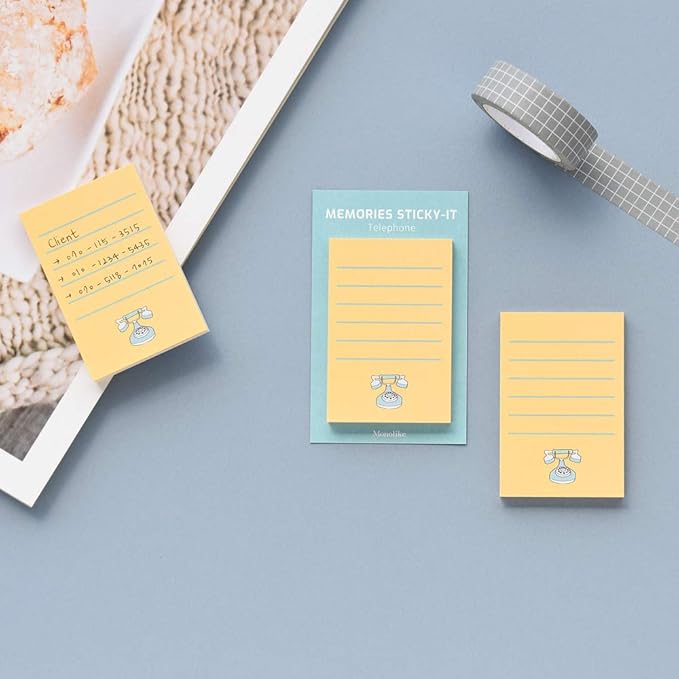 Monolike Memories Sticky-it - 5p Set Self-Adhesive Memo Pad 50 Sheets