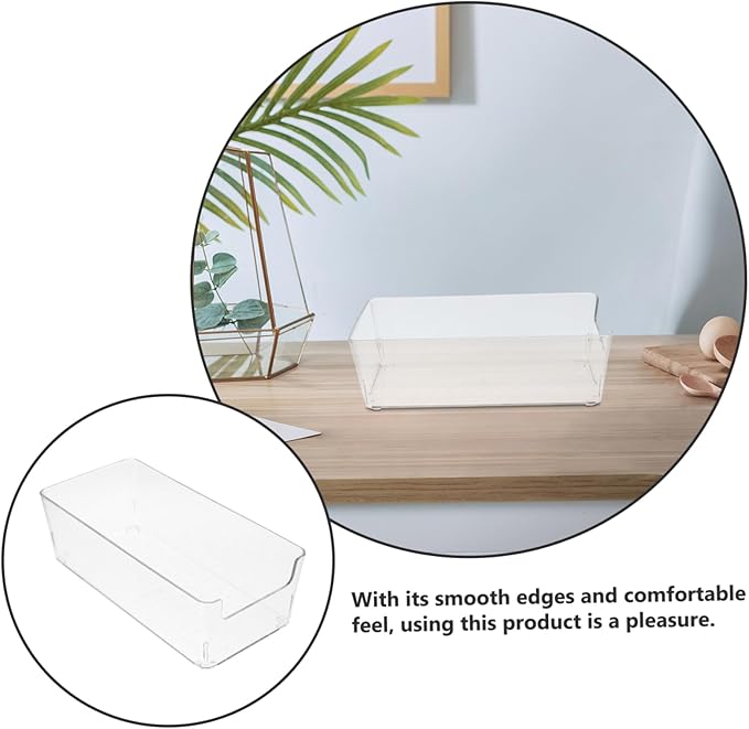 Transparent Memo Notepad Holder Plastic Desk Organizer for Note Papers Memo Storage for Home and Office Use