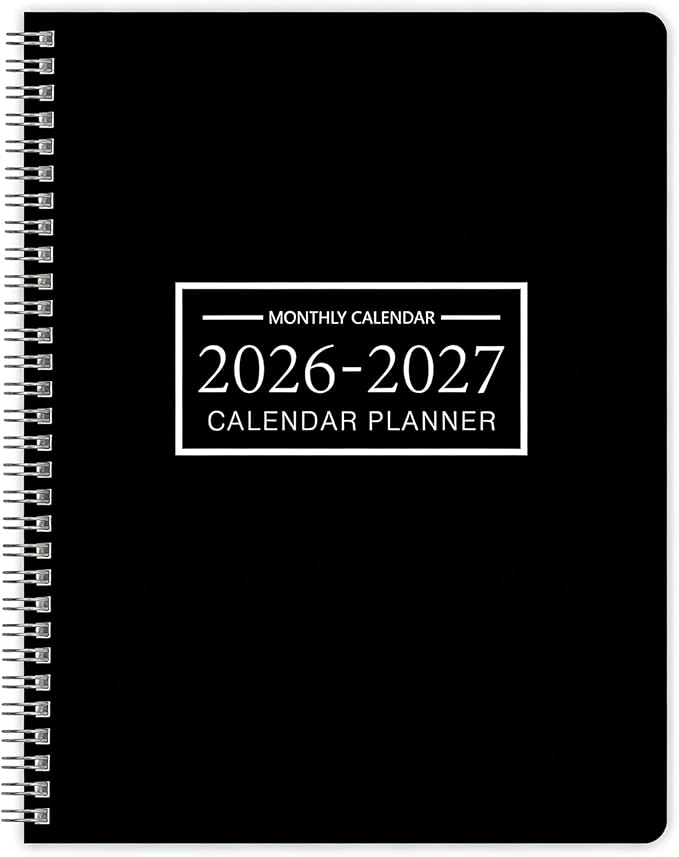 Monthly Planner 2026-2027, 2026 Calendar 24 Months Planner, Jan 2026 - Dec 2027, 8.6" x 11", Academic Calendar Hard PVC Cover with Spiral Bound, Perfect for School & Office for Women & Men