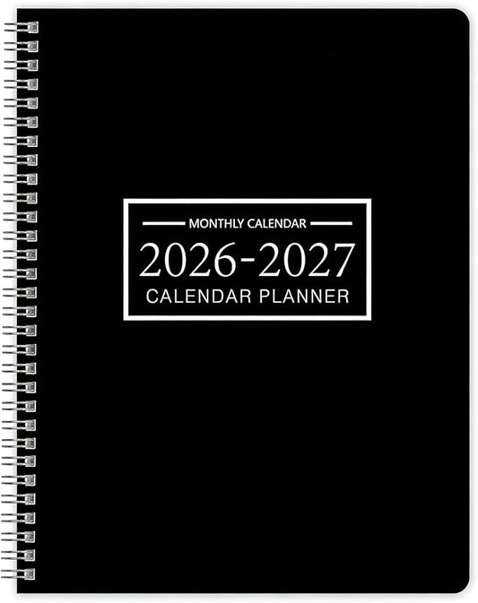 Monthly Planner 2026-2027, 2026 Calendar 24 Months Planner, Jan 2026 - Dec 2027, 8.6" x 11", Academic Calendar Hard PVC Cover with Spiral Bound, Perfect for School & Office for Women & Men