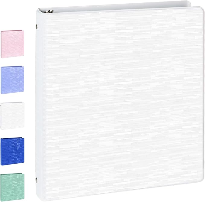 POPRUN 3 Ring Binder 1.5 Inch, PVC-Free, Holds 325 Sheets of 8.5 x 11 Paper, Extra Durable Organizer with 2 Pockets for School & Office, Heavy-Duty, 1 Pack, White