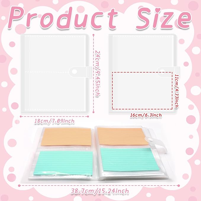 4x6 Index Card Holder Binder Premium Flash Card & Note Card Organizer with Protective Sleeves 200 Cards Capacity Perfect for Recipes, Study, Business, Projects, Memory Keeping