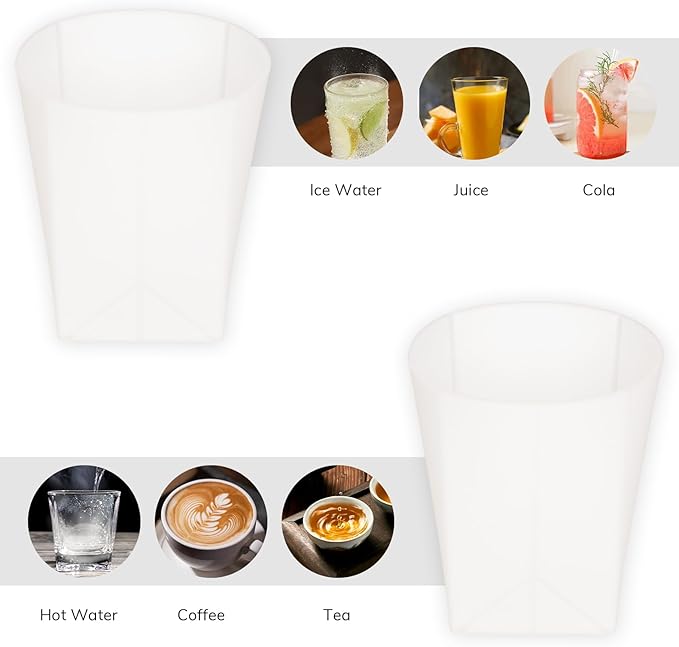 Foldable Silicone Travel Cup - Collapsible Water Bottle for Camping & Hiking | 8.45 OZ | Dishwasher Safe | BPA-Free (Light coffee)