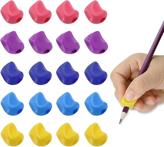 JustBlanks 20 Pcs Pencil Grips for Kids Handwriting - Pencil Grippers Writing Tool, Pencil Holder for Kids, Writing Posture Correction Tools for Toddlers, Preschoolers Needs for Classroom