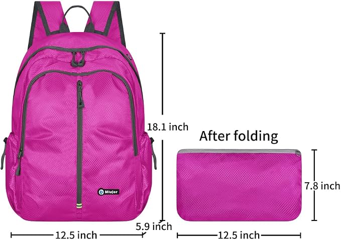 Lightweight Packable Foldable Backpack,Hiking backpack,Travel Backpack (Rose Red)