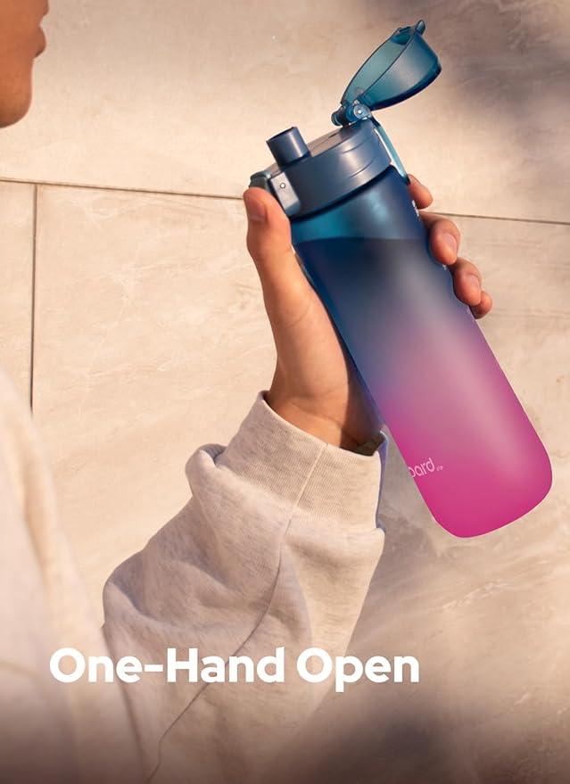 Opard Zip 20oz Plastic Water Bottle Dishwasher Safe, Leakproof Flip-Top Lid, BPA Free Tritan, Wide Mouth Reusable Kids Water Bottle for School Hiking Commuting Outdoor Travel and Gym