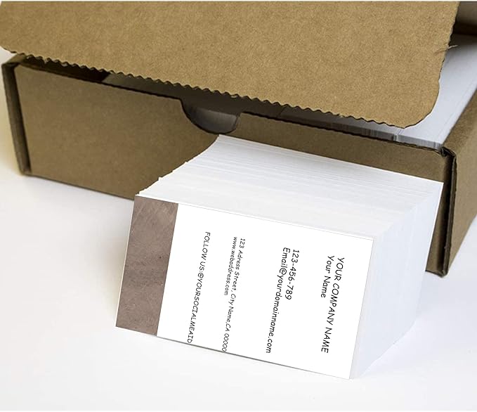 Customizable Printed Business Stock Cards -Single and Double-sided Color Printing - 3.5" x 2" - 100% Recycled Content (500/200 PCS) Premium Double-sided Print