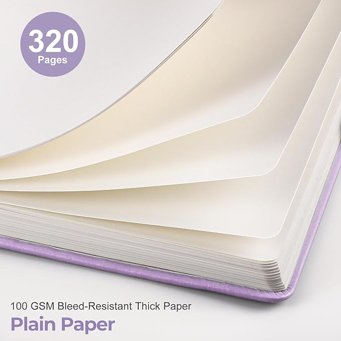 EMSHOI Blank Journal Notebook, 320 Pages, A5 Size (5.7'' x 8.3'')