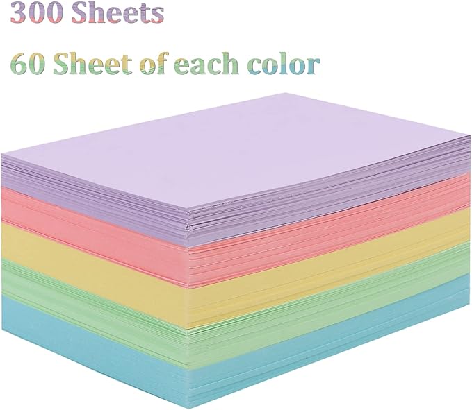 Index Cards 4x6 Inch,300Pack Pastel Color Index Flashcards for studying,Colored Heavy Card Stock Note Cards Study Cards Photo Paper,Recipe Cards,Postcards