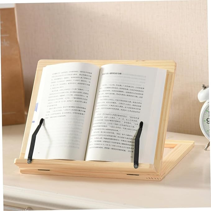 TEHAUX 1pc Wooden Reading Rack Versatile Book Holder for Desk Sofa Bed Compact and Design for Students and Adults Supports Tablets and More