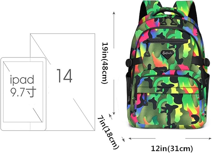 Casual Lightweight Backpacks for Boys & Girls, School Bookbags, 15 "Laptop Backpack, Travel Bag (212-mclv)