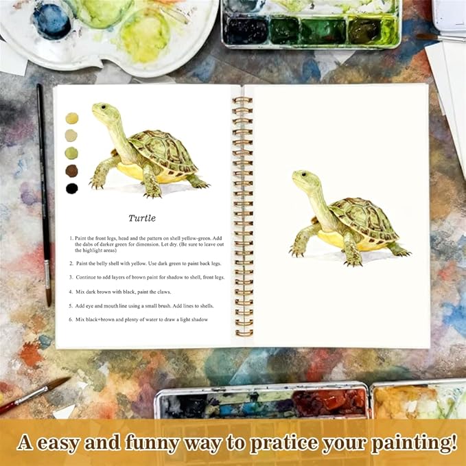 Watercolor Workbooks with Sketches, Beginner Friendly Water Coloring Book Watercolor Paint Set Art Crafts Painting Kit Gift for Adults, Any Level Artist (Winter, Without Paint Set)