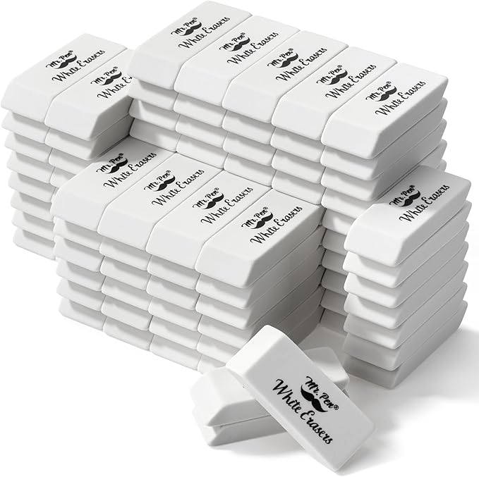 Mr. Pen- White Pencil Erasers Bulk, 100 Pack