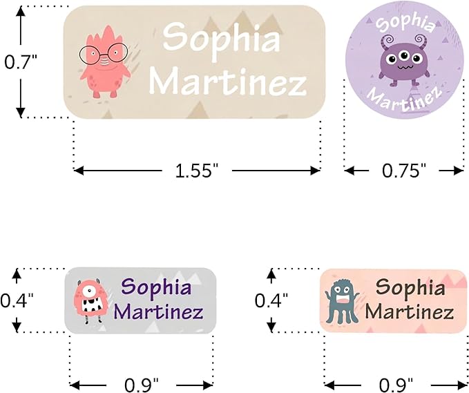 Waterproof Custom Name Stickers (135 Labels) - Personalized Daycare Labels for Clothing, Water Bottles, Lunch Boxes & School Supplies - Ideal for Camp & Daycare - No-Iron (B0GTFH6BQC)