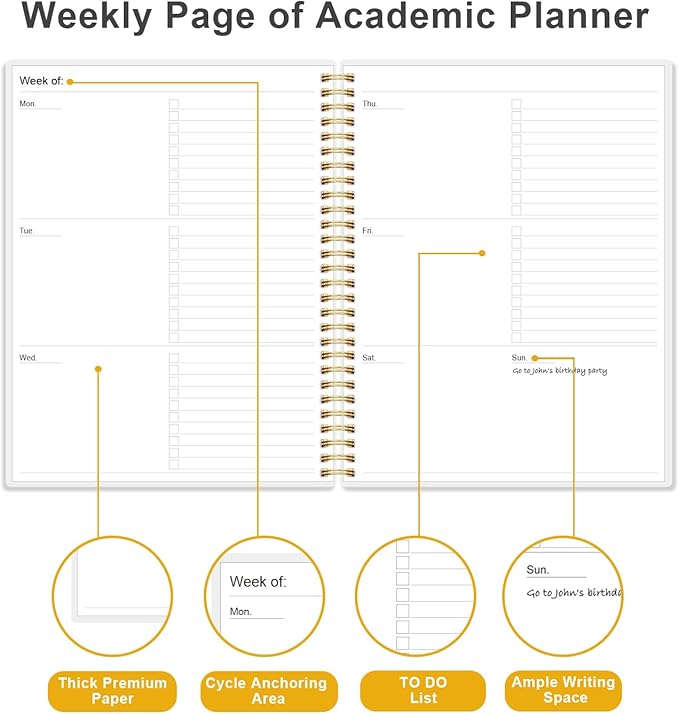 Academic Planner for 2026-2027 or Anytime - Undated Weekly Student Planner For Homeschool, High School, College & Nursing Students, 200 Pages, 8.5" x 11", Green