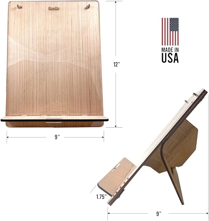 Wood and Acrylic Easel Style Dry Erase Board and Book/Tablet Holder for Home and Office | Portable Whiteboard for Students and Teachers | Marker and Eraser Included (Baltic Birch)