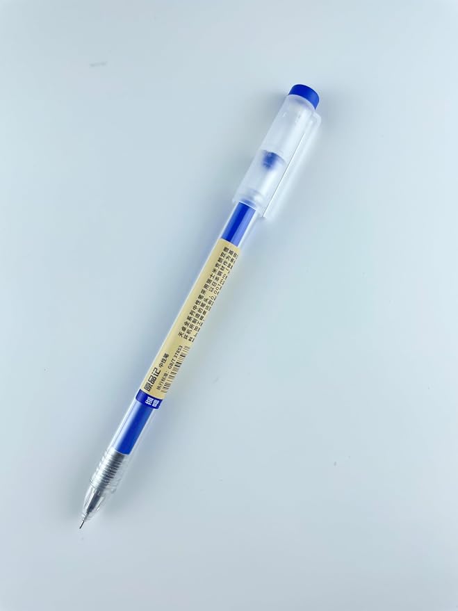 12 Pcs 0.5mm Blue Gel Ink Pen Japanese Stationery Extra Fine Chinese Ballpoint Pen for Office School Korean Stationery Supply
