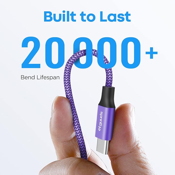 etguuds Purple Long USB A to USB C Cable 10ft, 2-Pack Fast Charging Type C Charger Cord for iPhone 17 16 15 Pro Max Plus Air 16e, Samsung Galaxy S25 S24 S23 S22 S21 S20 Note 20 A17 A16 A15 A26 A36 A56