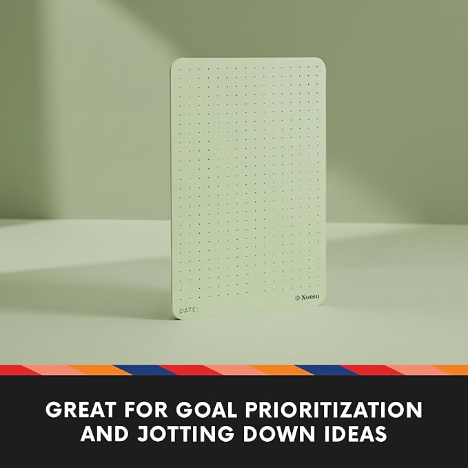 Notsu Dotted Colored Note Cards 3x5 inch, 40 ct | Green Bullet Dot Grid Vertical Color Index Cards with Rounded Corners, Premium Thick Paper 350 gsm