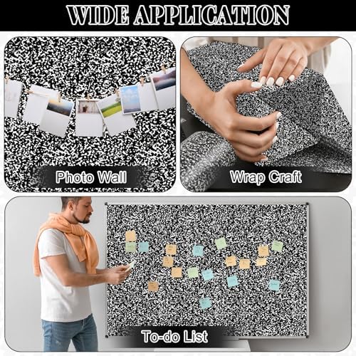 Black Composition Bulletin Board Roll Non-Woven Fabric Poster 15.7" x 40ft