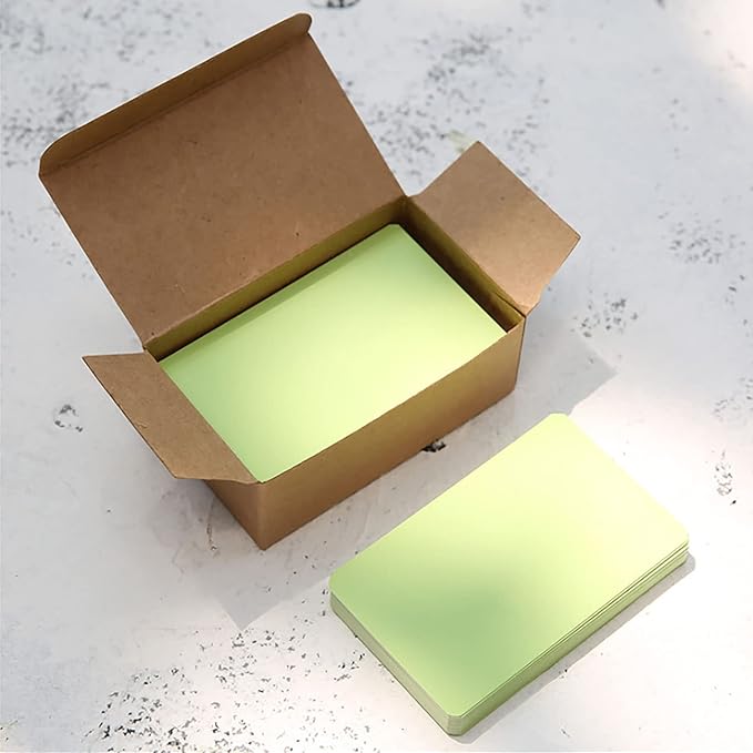 VANRA 300PCS Small Blank Index Cards 3.5x2 inches Note Cards Study Flash Cards, Word Message Gift DIY Cards Kraft Paper Tags (Mint Green, 300/Pack)