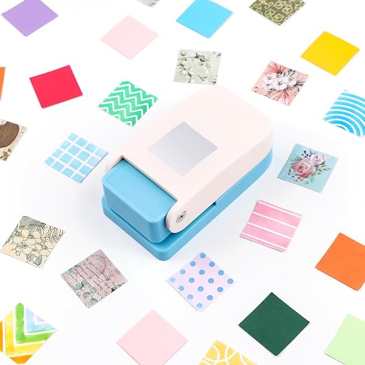 Square Hole Punch, 1 inch Square Punch, Stamp Puncher, Postage Stamp Cutter Hole Puncher, Lever Paper Punches for Crafting Card Making Scrapbook Supplies, DIY Projects, Scrapbooking Cutting Tools