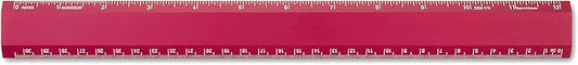 Alumicolor Aluminum Desk Ruler, 12IN, Red