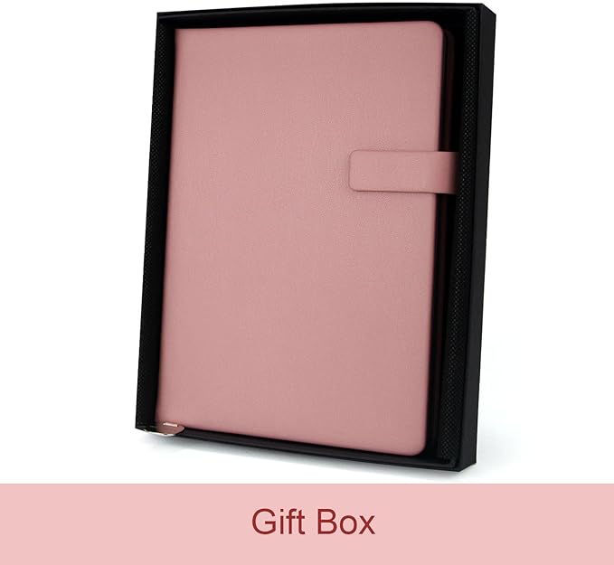 Softsided Notebook - 5.7"x 8.4" - upgraded texture, classic line design, paper for smooth writing, elegant hangtag detail, with box, perfect for both gift and personal use(Pink)