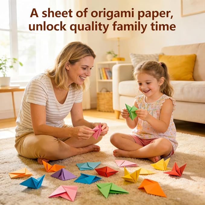 Origami Paper Double Sided Color - 200 Sheets - 20 Colors - 6 Inch Square Easy to Fold ,Perfect for Beginner,School,Kids,Fun DIY Arts & Crafts Handmade Projects