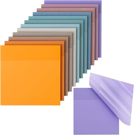 Mr. Pen- Transparent Sticky Notes, 3" x 3", 12 Pads, 600 Sheets, See Through Self-Adhesive Notes for Bible Journaling and Studying, Water-Resistant, Easy to Peel, Clean Removal