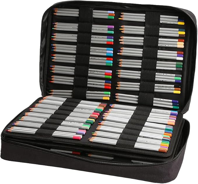 Lbxgap Portable Colored Pencil Case Holds 480 Slots Pencils or 320 to 328 Gel Pens Large Capacity Pencil Organizer with Handle Strap Handy for Colored Pencils & Gel Pen
