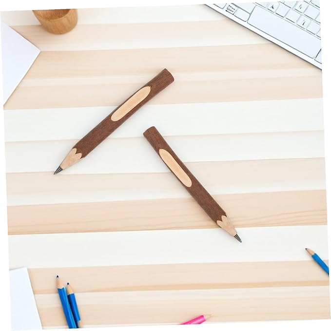 COHEALI Natural Wood Ballpoint Pens 13cm Biodegradable Bark Writing Pens 10pcs for Home and Office Use