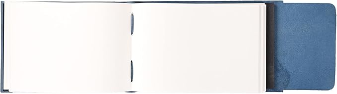 Leather Drawing Journal Daily Travel Diary, Antique Handmade Vintage Bound Rustic Writing Notebook, Genuine Leather Unlined/Blank Cream Paper, Art Sketchbook, 7x10 Inches-Blue