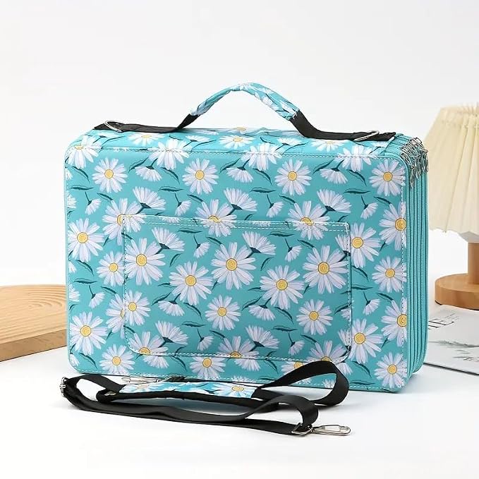 600-Slot Colored Pencil Case, 5-Layer Zipper with Shoulder strap and Handle | Organizer Bag for Pencil Storage Case for Artist Painter Office Sketch Travel Supplies