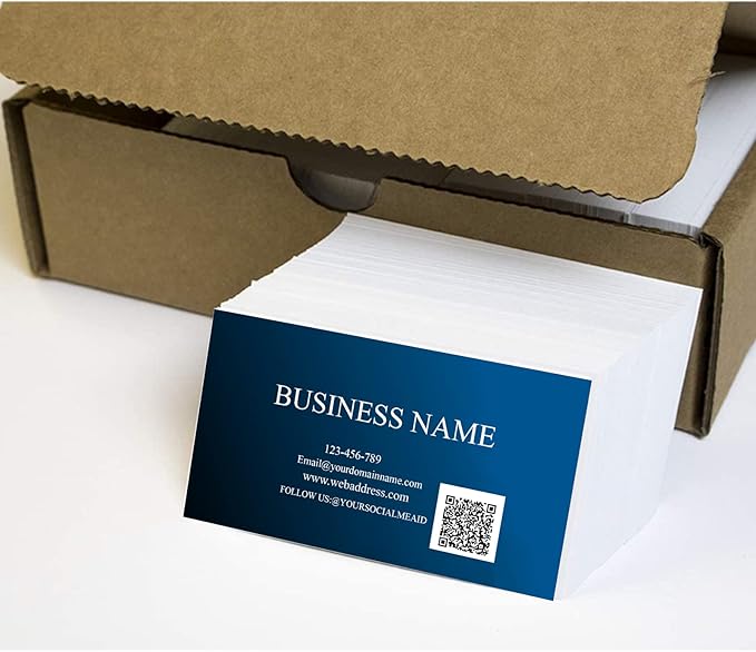 Customizable Printed Business Stock Cards -Single and Double-sided Color Printing - 3.5" x 2" - 100% Recycled Content (500/200 PCS) Premium Double-sided Print
