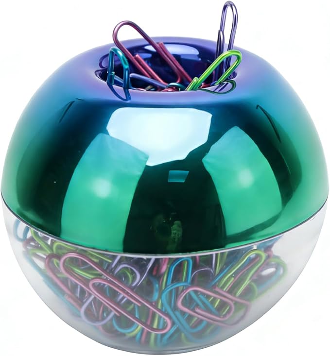 NatSumeBasics Paper Clip Holder Rainbow Magnetic Paper Clips Dispenser with 100 Colorful Paperclips for Desk Office School Home Organizers Accessories (Rainbow)