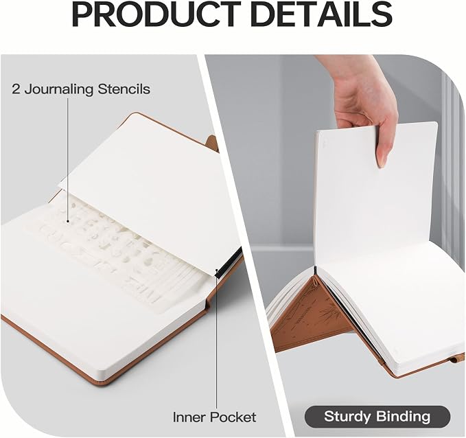 EMSHOI Dotted Journal Notebook, 192 Pages, A5 Size (5.7'' x 8.3'')