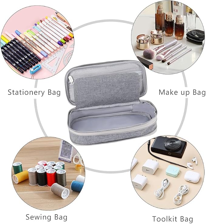 iSuperb Foldable Pencil Case Zipper Big Capacity Aesthetic Canvas Pencil Pouch Compartments Stationery Organizers Pen Bag for Kids Girls Boys Teen Child Student School Supplies Makeup Bags