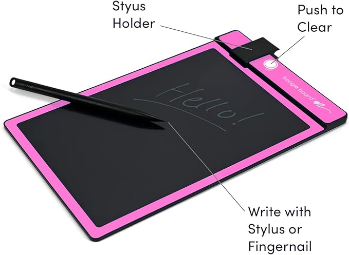 Boogie Board Basics Reusable Writing Pad - Digital Drawing Tablet, LCD Writing Pad with Instant Erase, Includes Stylus Pen