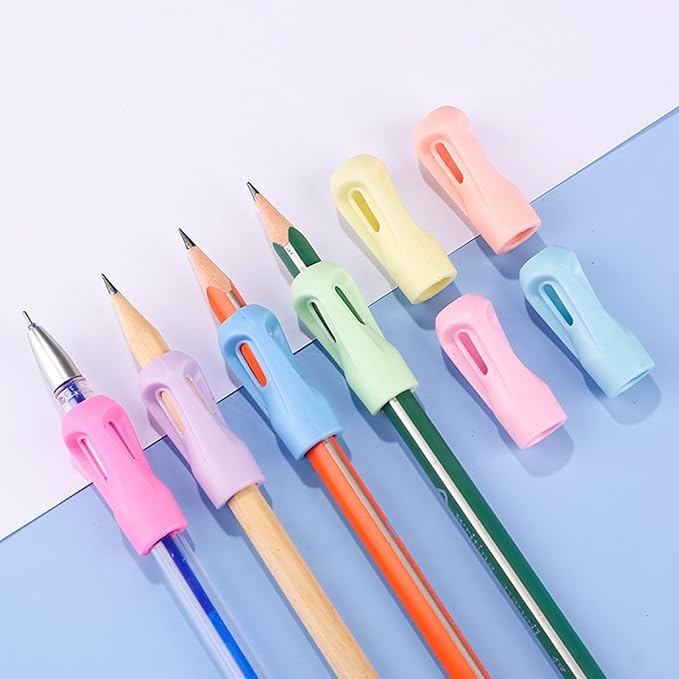 Pencil Grips for Kids Handwriting, Silicone Finger Grips for Toddlers 2-4 Years, Ergonomic Pen Holders to Correct Pencil Grip Posture and Reduce Hand Fatigue, 15-Pack, Assorted Colors